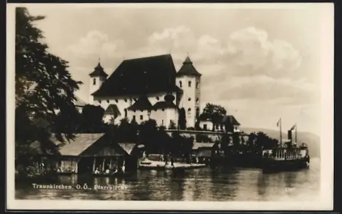 AK Traunkirchen, Blick zur Pfarrkirche