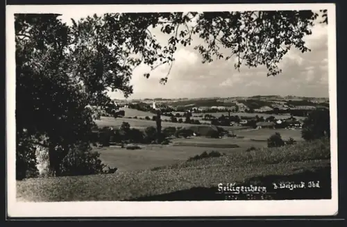 AK Heiligenberg, Ortspartie mit Bäumen