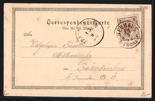 AK Neuhaus a. d. Donau, Uferpartie mit Bergen