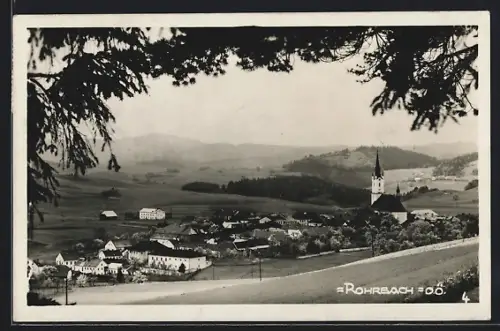 AK Rohrbach /O. Ö., Ortsansicht mit Kirche