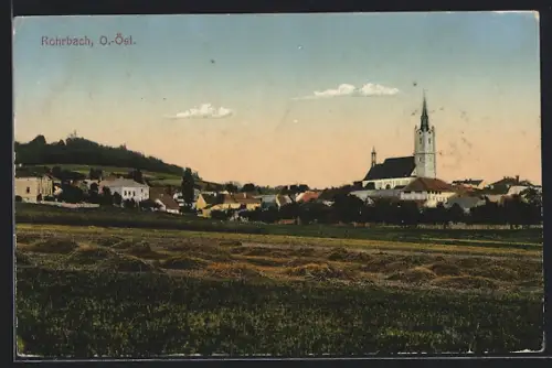 AK Rohrbach /O.-Öst., Teilansicht mit Kirche