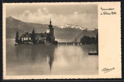 AK Gmunden, Panorama und Schloss Orth