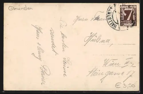 AK Hallstatt, Teilansicht mit Bergen