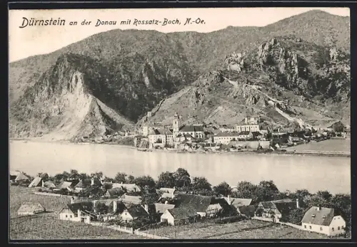 AK Dürnstein an der Donau, Teilansicht mit Rossatz-Bach