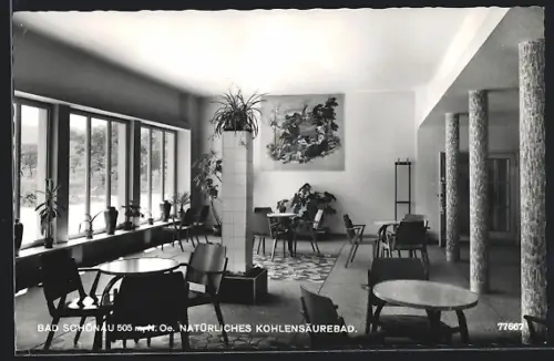AK Bad Schönau /N. Oe., Natürliches Kohlensäurebad, Aufenthaltsraum, Innenansicht