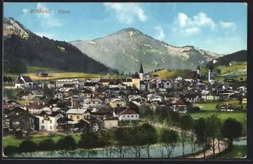 AK Kitzbühel, Gesamtansicht aus der Vogelschau