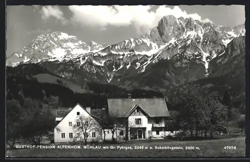AK Admont /Stmk., Mühlau, Gasthof-Pension Alpenheim