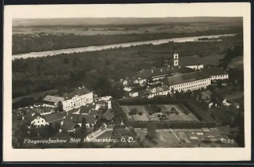 AK Reichersberg, Blick aus der Vogelschau auf de Stift