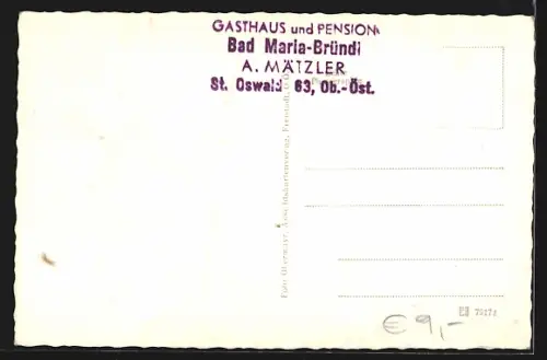 AK St. Oswald bei Freistadt, Bad Maria Bründl, Gasthaus Bad Maria-Bründl, A. Mätzler