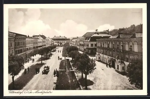 AK Uttendorf /O.-Oe., Marktplatz, Restaurant Goldene Sterne