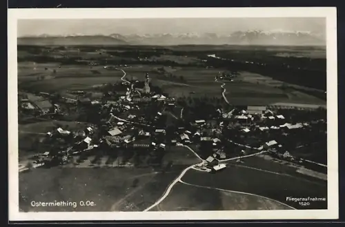 AK Ostermiething /O.Oe., Ortsansicht, Fliegeraufnahme
