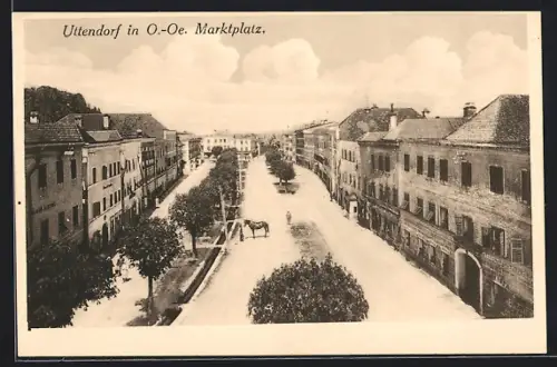 AK Uttendorf /O.-Oe., Marktplatz aus der Vogelschau