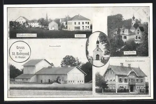 AK St. Radegund, Hofbauers Gasthaus, Eichelseders Krämerei