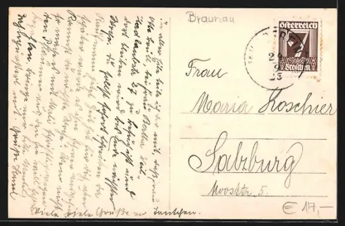 AK Munderfing, Blick zur Villa Brüll