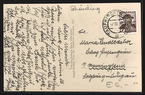 AK Taufkirchen a. d. Pram, Ortsansicht mit Kirche, Fliegeraufnahme