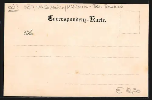 AK Neuhaus a. d. Donau, Ortsansicht aus der Ferne im Wein-Passepartout