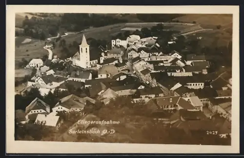 AK Sarleinsbach /O.-D., Fliegeraufnahme der Ortschaft
