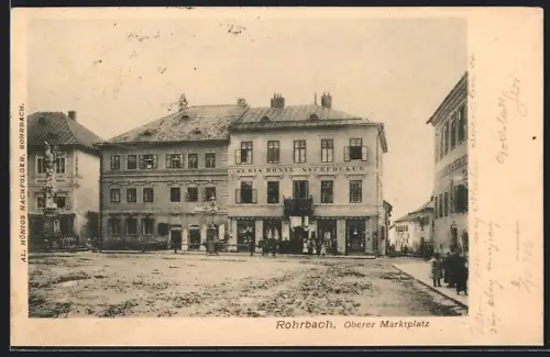 AK Rohrbach /O.-Oe., Oberer Marktplatz, Gasthaus Alos Honig Nachfolger