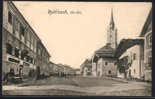 AK Rohrbach, Ob.-Öst., Strassenpartie mit Wohnhäusern