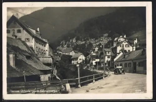 AK Ebensee am Traunsee, Unterlangbath, Strassenpartie