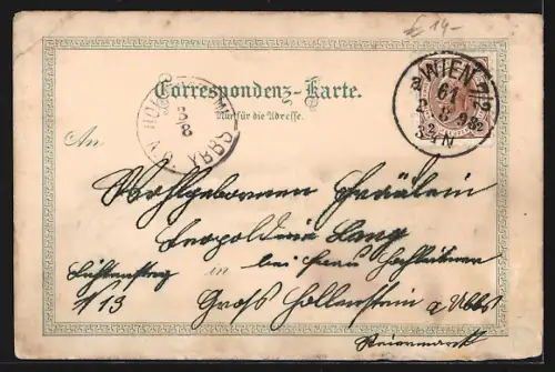 Lithographie Ischl, Kaiserl. Villa, Ortsansicht