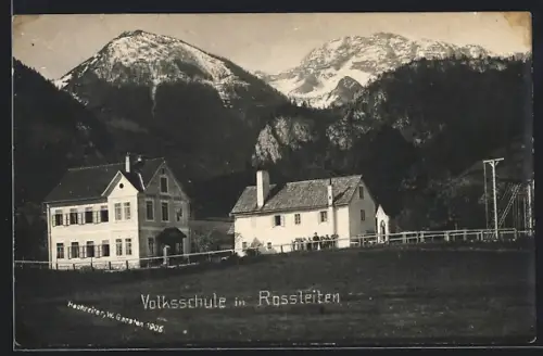 AK Rossleithen, Kaiserin Elisabeth Volksschule, Totalansicht