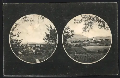AK Bad Hall, Ortsansicht mit Kirche, Pfarrkirchen