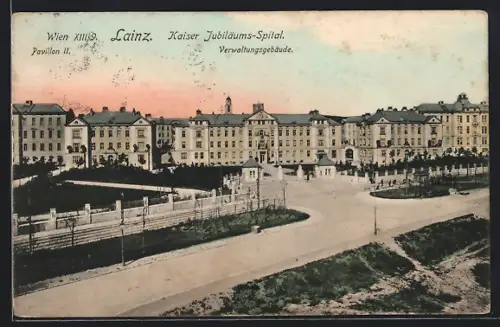 AK Wien, Lainz, Kaiser Jubiläums-Spital, Pavillon II, Verwaltungsgebäude