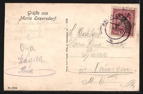 AK Maria Enzersdorf, Strassenpartie aus der Sicht eines Betrunkenen