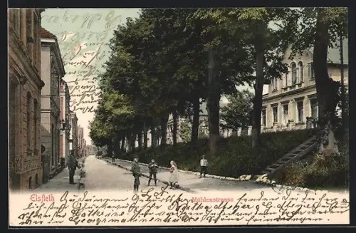 AK Elsfleth, Mühlenstrasse, Strassenansicht mit Bäumen und Wohnhäusern
