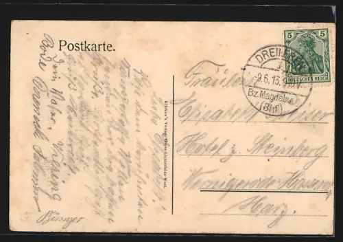 AK Wellen / Hohe Börde, Gasthof von Louis Jacobs mit Vorplatz