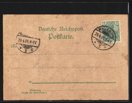 AK Magdeburg, Gasthaus Belvedere, Flusspartie