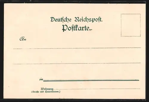 Lithographie Eichenbarleben, Gasthof zur Post, Handlung von H. Pfeffer