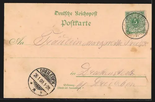 Lithographie Gr. Santersleben, Pasemann`s Restaurant, Das Krugthor, Dorfstrasse, Kirche