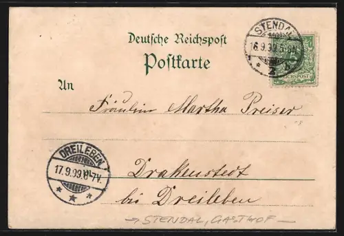 Lithographie Stendal, Gasthof Hölzchen, Restaurant Heinrichslust, Forsthaus
