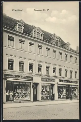 AK Eilenburg, Torgauer Strasse 37, Spezial-Geschäft, Burger Schuhfabrik, Ignaz Adler