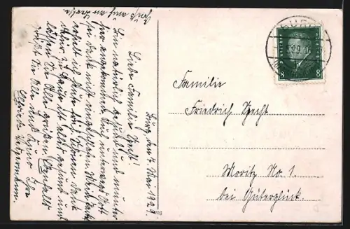 AK Burg b. M., Paradeplatz mit Jacobistrasse