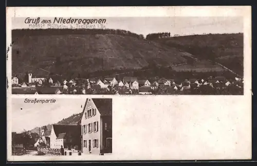 AK Niedereggenen, Gesamtansicht und Strassenpartie