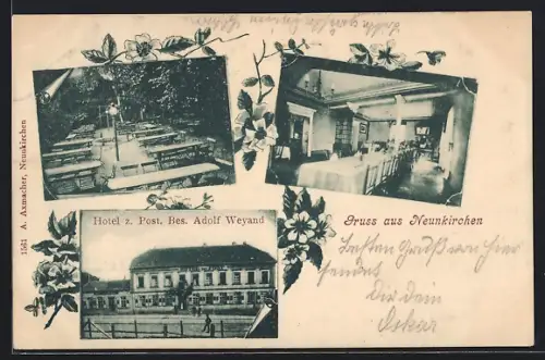 AK Neunkirchen / Saar, Hotel zur Post, Bes. Adolf Weyand