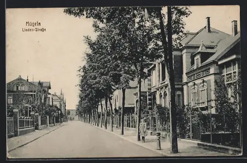 AK Mügeln / Sachsen, Villen an der Linden-Strasse