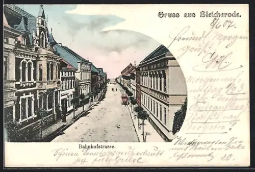 AK Bleicherode, Blick in die Bahnhofstrasse