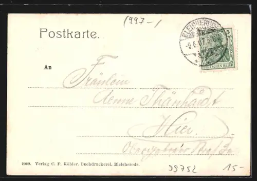 AK Bleicherode, Blick in die Bahnhofstrasse