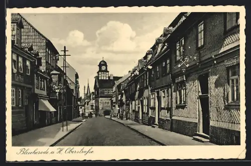 AK Bleicherode a. H., Blick die Oberstrasse hinunter