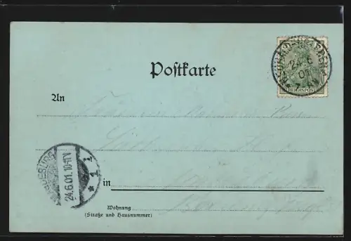 Mondschein-AK Papenberg b. Neuhaldensleben, Kur-Hotel Flora, Bes. H. Bonnes