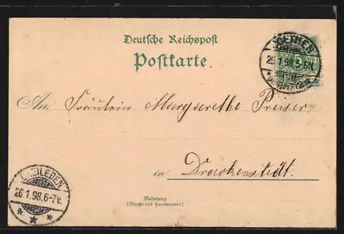 Lithographie Köthen / Anhalt, Landes-Seminar, Bachdenkmal, Höheres techn. Institut, Pferdekutsche
