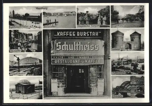 AK Hamburg, Restaurant Kaffee Burstah v. Wilhelm Rothauge, Grosser Burstah 11-17