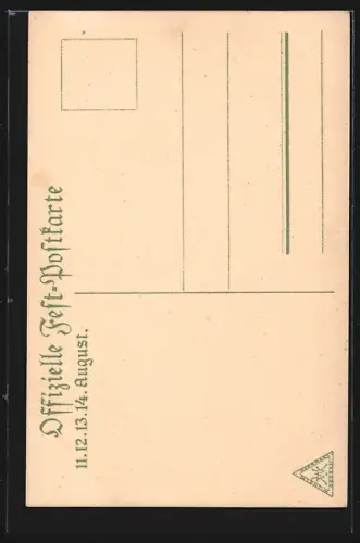 Künstler-AK Dessau, Festpostkarte mit Wappen