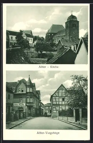 AK Alfter, Kirche, Strassenpartie am St. Anna-Haus