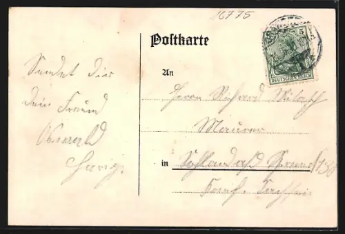 Künstler-AK Gransee, Pulverturm, Ruppiner Tor, Luisendenkmal