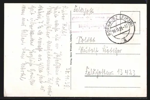 AK Jahnshain, Gasthof-Fleischerei Heinich, Ehrenmal, Schule